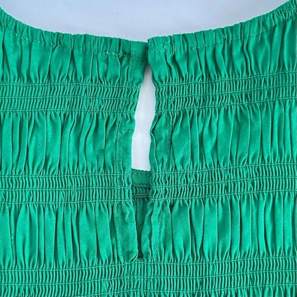 Madewell Melody Bubble Hem Smocked Midi Dress in Verdant Green Poplin |XL| NWT - Picture 7 of 15
